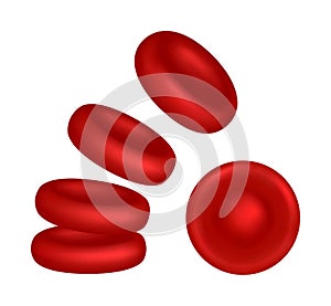 Vector red blood cells. Erythrocytes isolated on white background